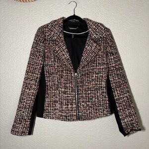 White House Black Market Tweed Moto Jacket